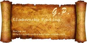 Gladovszky Paulina névjegykártya